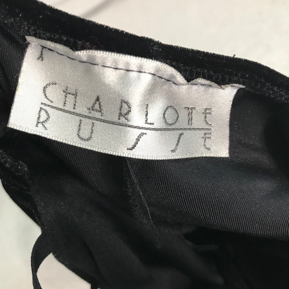VTG CHARLOTTE RUSSE WOMENS DRESS BLACK VELVET STRETCH XS - Picture 10 of 11